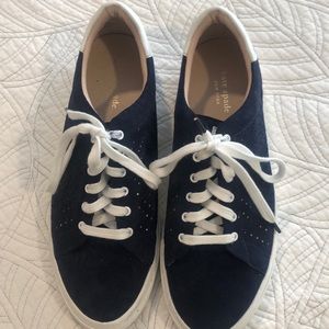 Kate Spade aaron suede blue perforated leather sneaker. 10 1/2. Worn 2x